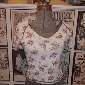 Vintage Tommy Jeans Crop Floral Baby T-Shirt Top